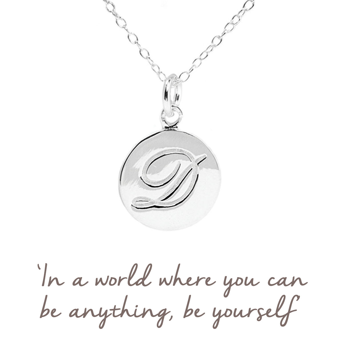 Silver Initial D Necklace