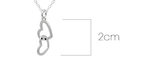 linked heart necklace dimensions