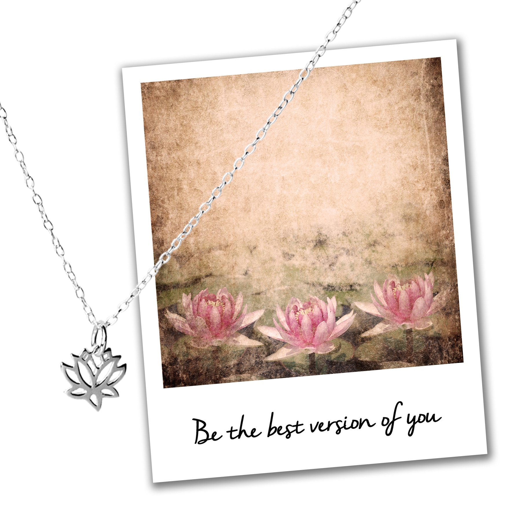 Lotus mantra necklace