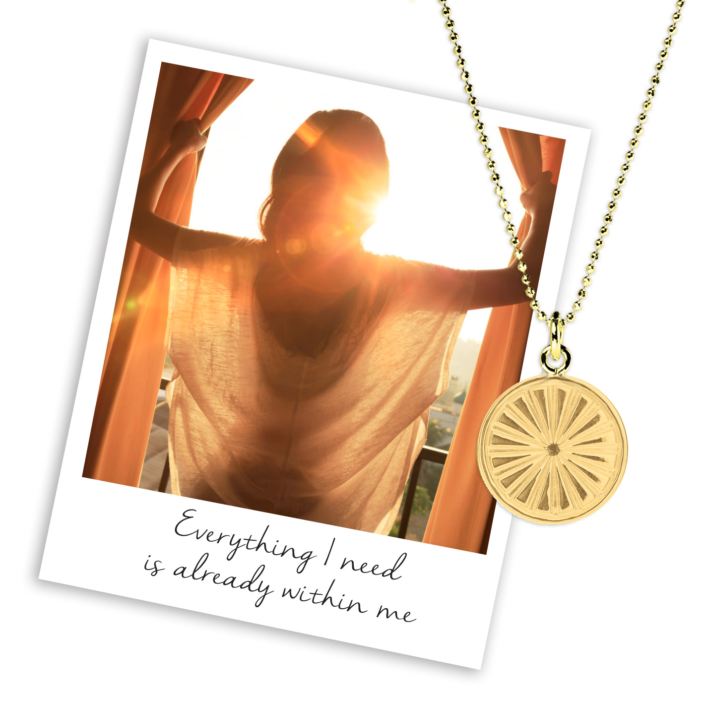 mantra sun rays necklace