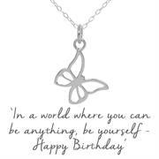 happy birthday butterfly necklace