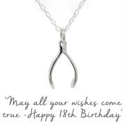18th Birthday wishbone necklace
