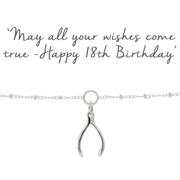 18th Birthday Wishbone Bracelet Silver