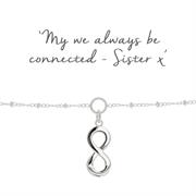 Sister infinity bracelet silver